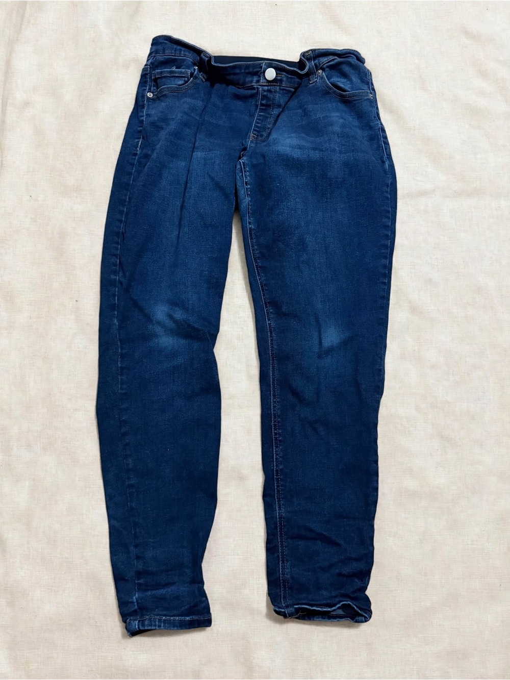 Time and Tru Maternity Jeans L (12-14) Dark Wash Skinny Over The Bump Full Panel